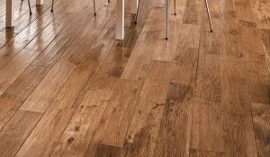 A clean medium-brown hardwood floor.